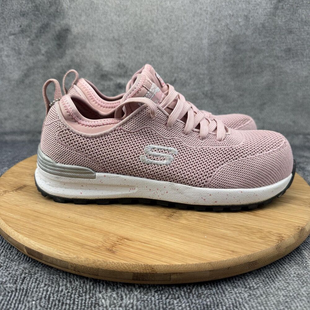 Skechers Work Shoes Womens Size 5 Pink Mesh Air Cooled Memory Foam Safety